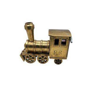 Vintage Enesco R R Solid Brass Locomotive Music Box